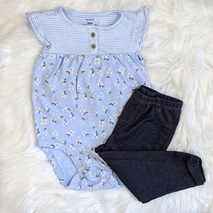 Floral Onesie Top with Pants